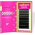 TDANCE Cashmere Lash Extensions Super Matte Black Classic Lash Extensions CC Curl 0.03mm Thickness 10-17mm Individual Volume Lash Extensions for Professional Salon Use(0.03-CC,10-17mm)