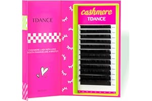 TDANCE Cashmere Lash Extensions Super Matte Black Classic Lash Extension 0.05mm Thickness CC Curl 10-17mm Volume Eyelash Extensions for Professional Salon Use(0.05-CC,10-17mm)