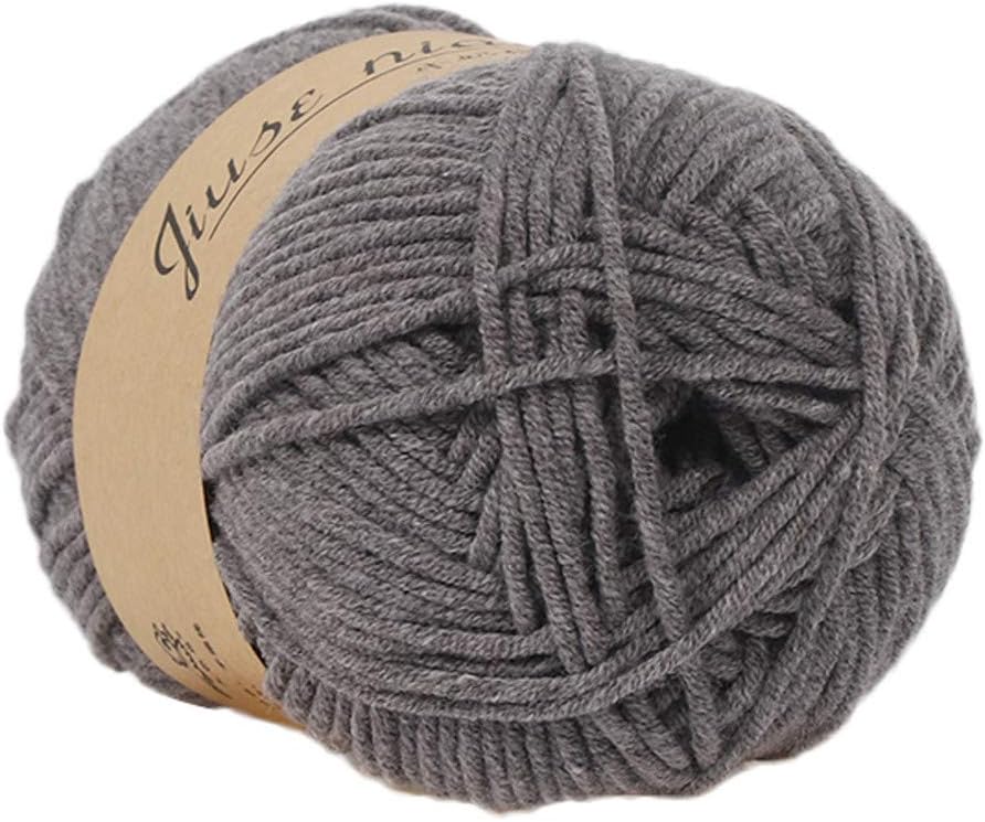 Chunky Yarn for Crocheting Milk Cotton Knitting Yarn 50g Super Soft Yarn for Crochet Knitting and Crafting Baby Soft Wool Yarn for Sweaters Hats Scarfs 1PC (J)