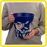 Hum Flowerpots 22cm Set of 3 Blue Hummingbird Indoor Outdoor Plastic Pots view 3