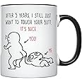 YouNique Designs 5 Year Anniversary Mug, 11 Ounces, Funny 5th Anniversary Coffee Mug for Her and Him, Fifth Year Wedding Anniversary Cup, 5th Wedding Anniversary Mug (Black Handle)