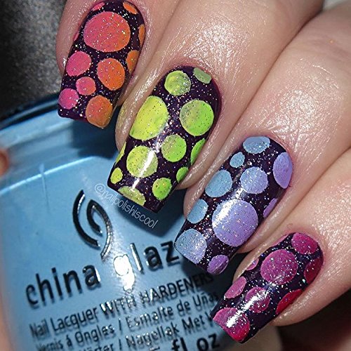 Bubble Stencil Nail Vinyls By Twinkled T - 1 Sheet of 16 Stencils