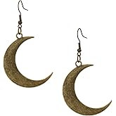 MINACHI Simple Crescent Moon Dangle Drop Earrings, Fashion Statement Jewelry Gift for Women