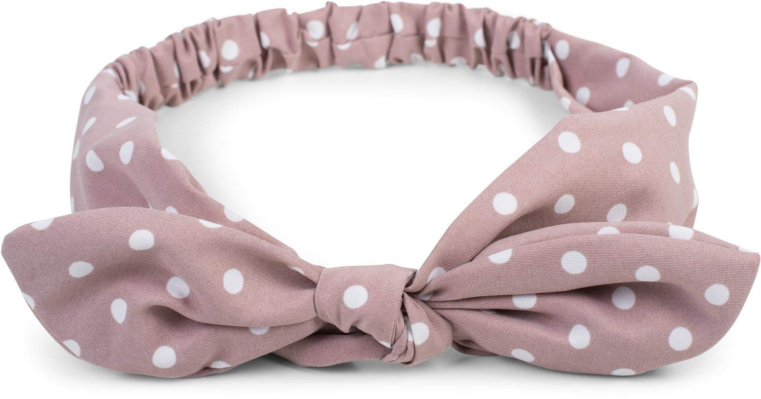 styleBREAKER women hairband with polka dots pattern, flexible bow and elastic, hairband, headband, pin-up, rockabilly 04026036, Colour:Old Rose — image 1