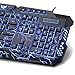 BlueFinger LED Gaming Keyboard,Mechanical Feeling USB Wired Computer Keyboard,114 Keys Letters Glow,3 Color Blue/Red/Purple Led Backlit Keyboard for Laptop PC Computer Game Work