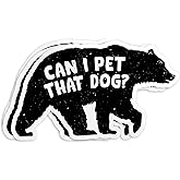 (3Pcs) Can I Pet That Dog Stickers Funny Black Bear Dawg Sticker Funny Meme Viral Video 2" Waterproof Die-Cut Vinyl Sticker Decal for Kindle Laptop Water Bottles Phone Decal Gifts 2 Inches
