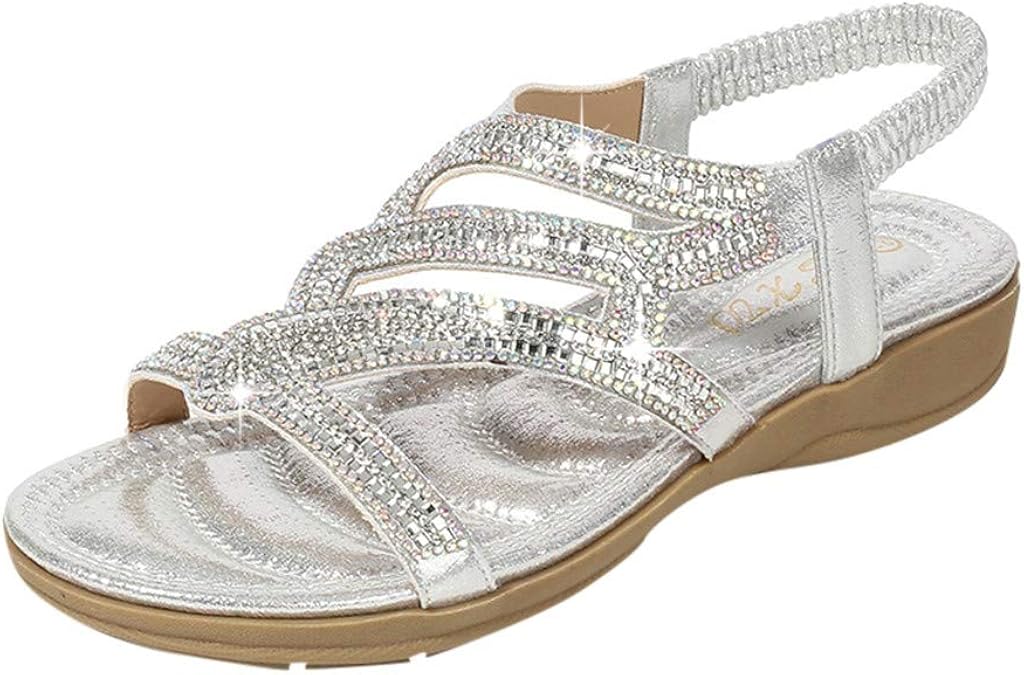 wide width rhinestone sandals