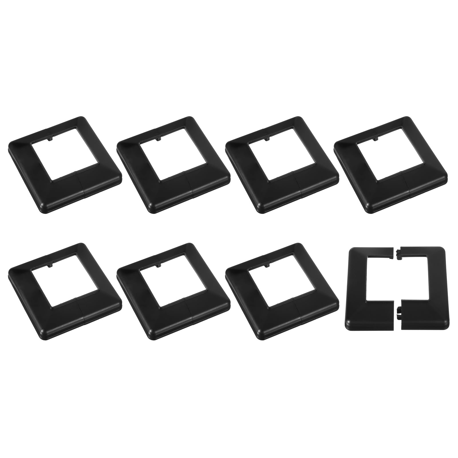 Photo 1 of uxcell Post Skirt, 8pcs 80x80mm/3.1"x3.1" Plastic Split Style Post Base Cover Trim Skirt for Fence Stair Handrail Railing Porch,144x144mm/5.7" x5.7(Overall)