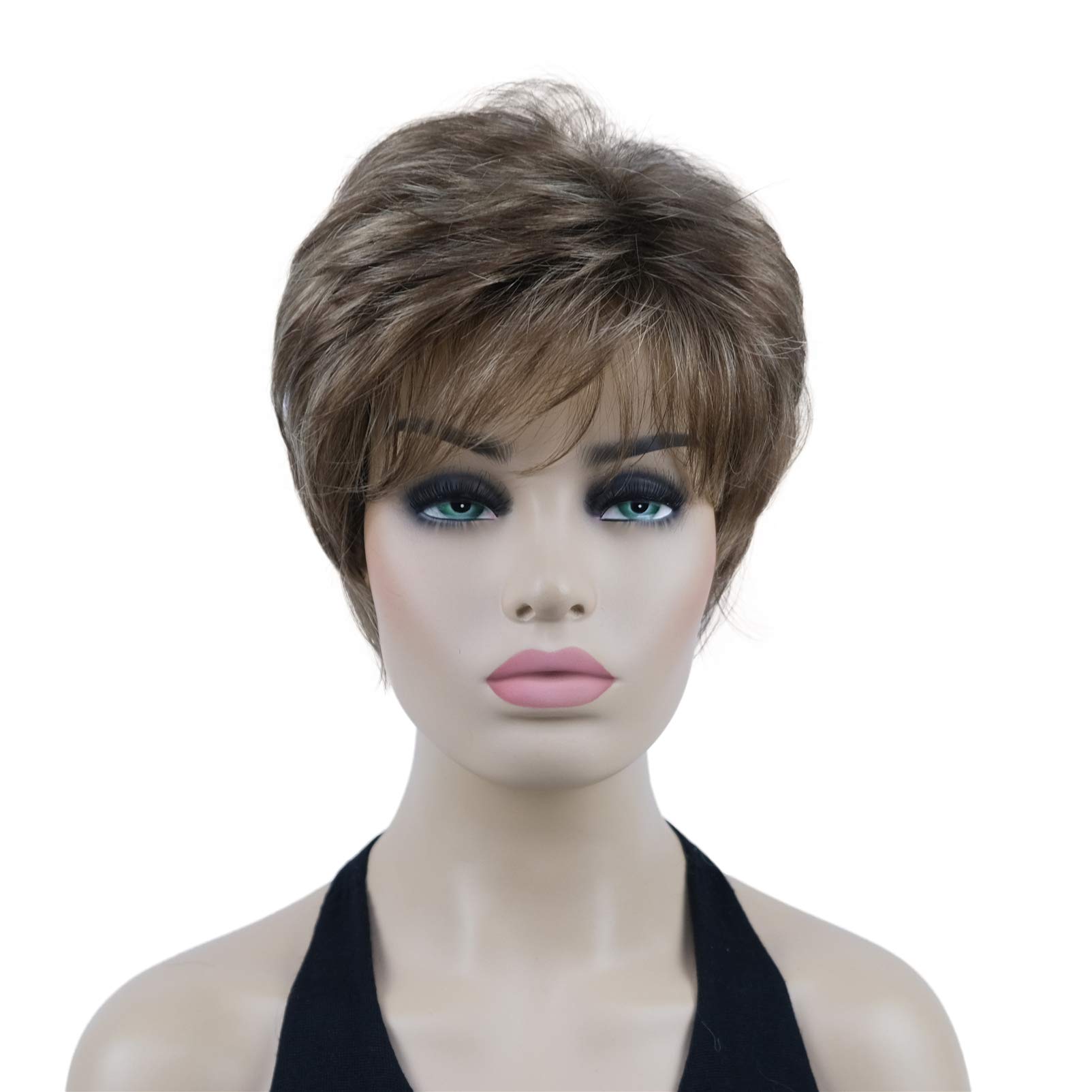 Lydell 6" Short Straight Women Wigs Classic Style Natural Layered Heat Resistant Synthetic Wigs (AB607)