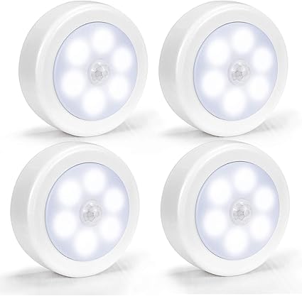 Amazon 正規品お得４個セット Svarog センサーライト 人感センサーライト 電池式 室内 Ledセンサーライト フットライト キッチン ライト Ledライト 3mテープ マグネット付き 貼り付け型 省エネ 超寿命 廊下 洗面所 非常口 玄関 キッチン 寝室用 ライト 非常灯 足元灯
