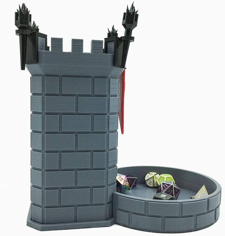 Amatolo Dice Tower for RPGs Dice Equipment for The Settler of Catan, Stone Age, Small World, Ghost Stories, and Dungeons & Dragons Board Games Accessories (B1)