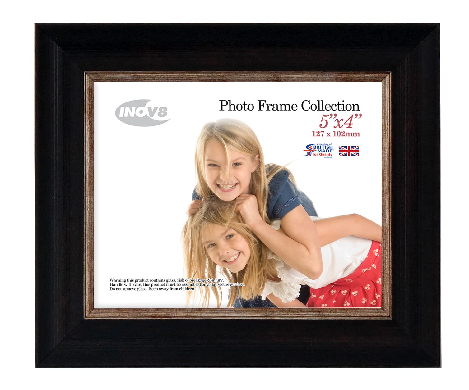 Inov8 PFES-SWBK-54 British Made Traditional Picture/Photo Frame, 5x4-inch, Small Washed Black — image 1