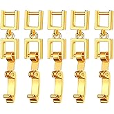 Zaagot 5 Pcs Simple Necklace Bracelet Extenders Alloy Extension Fold Over Clasp for Bracelet Necklace and Jewelry Making Gold Alloy