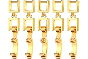 HYROOY 5 Pcs Simple Necklace Bracelet Extenders Alloy Extension Fold Over Clasp for Bracelet Necklace and Jewelry Making Gold