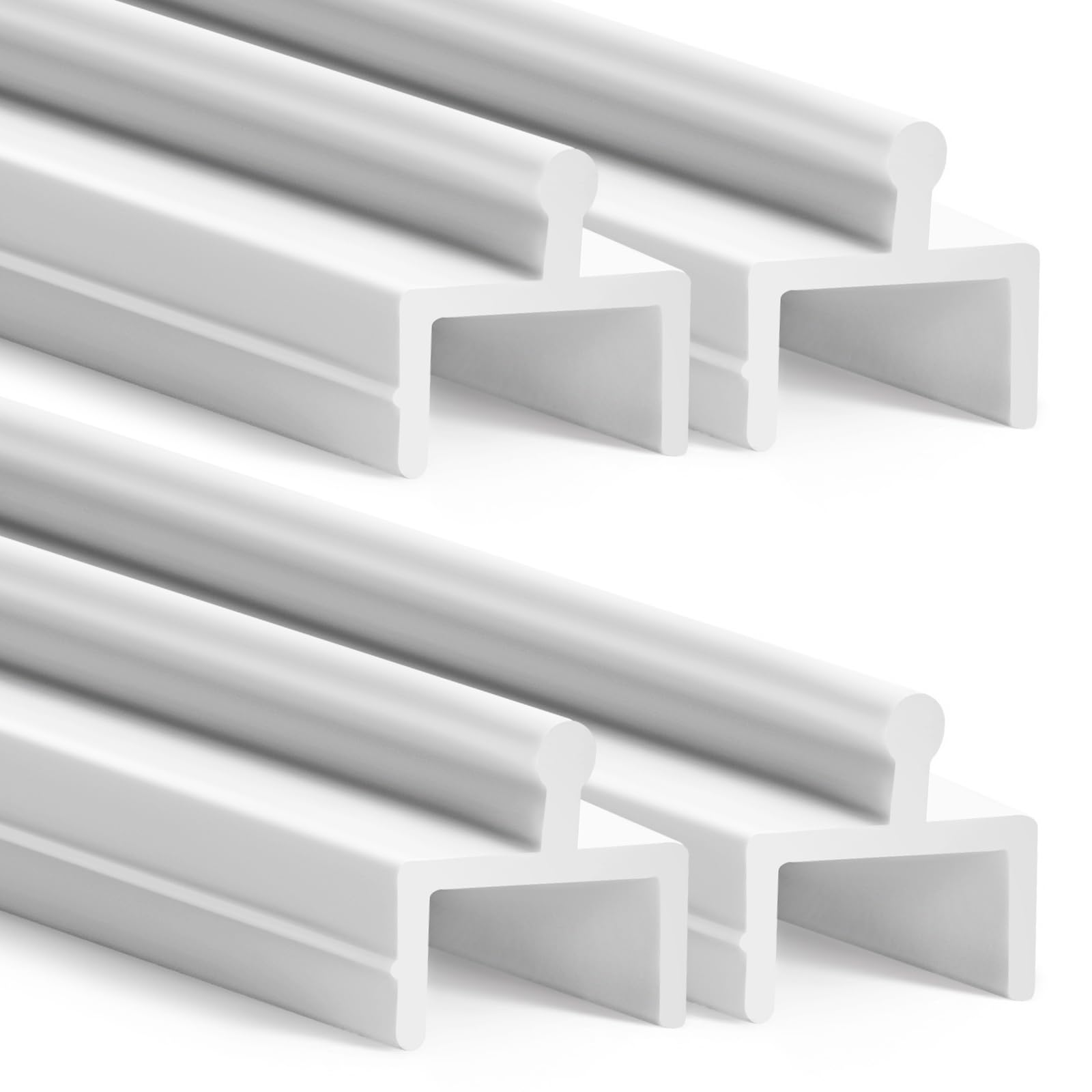 Photo 1 of CroBlissful 4 Pcs Sliding Screen Door Track Replacement 72 Inch White Vinyl Track Long Easy to Cut Screen Door Hardware for Patio Home Garage Office Parts Repair