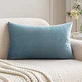 MIULEE Velvet Pillow Cover Soft Luxury Decorative Throw Pillow Cover Single Rectangle Cushion Case Spring Home Decor for Couch Sofa Bedroom Car Decor,12x20 Inch Light Blue