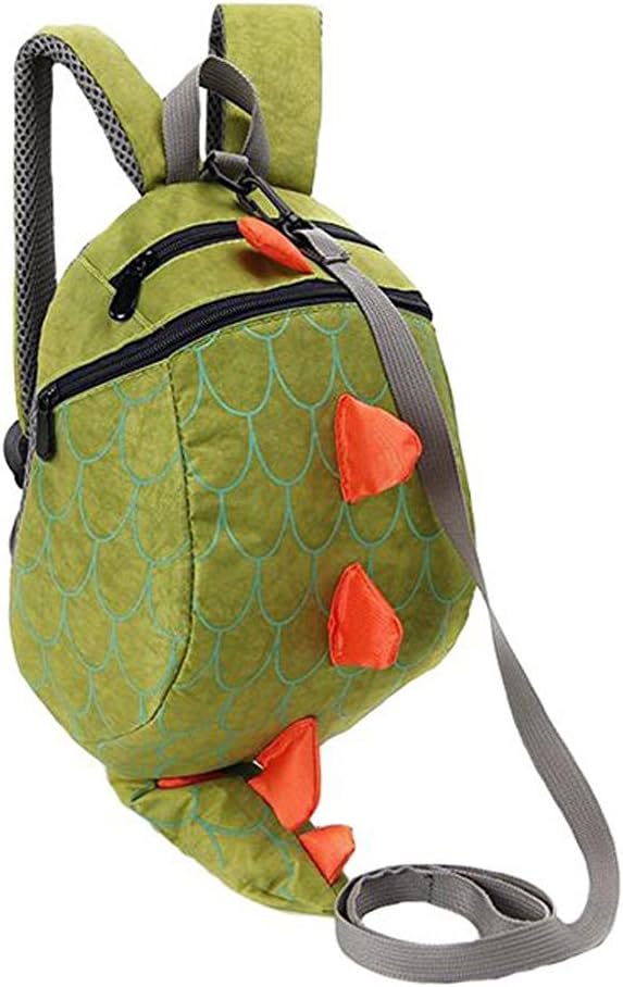 DafenQ Cute 3D Dinosaur Toddlers Backpack Kindergarten Nursery Bag Harness Bag with Safety Reins Belt for Baby Boys Girls (Green)