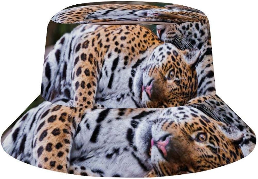 Animal Jaguar Bucket Hat Gorra de Pescador Reversible para Hombres y