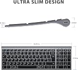iClever Wireless Keyboard Bluetooth Multi-Device UK Layout Black view 5