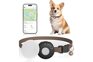 Hongtop H GPS Tracker for Dogs, Cats etc, 2 in 1 Pet Tracker with Adjustable Buckle Collar, Pet GPS Tracker, Work with Find My APP, Real-time Location, Instant Location Updates, No Monthly Fee