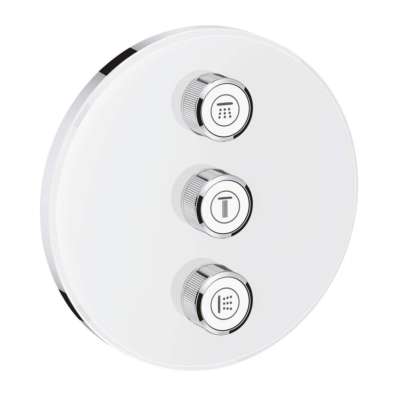 GROHE Grohtherm Smartcontrol Triple Volume Control Trim Set for Concealed Installation, with Three Valves Round Shape, Moon White, Made In Germany By GROHE 29152LS0