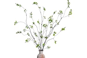 Cherica 4 Pcs Artificial Ficus Branches Faux Eucalyptus Stems, 47.2 Inch Fake Greenery Stems Artificial Plants for Vase Filler Decoration, Fake Leaves Branches Centerpieces Decor
