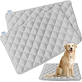 Dog Bed Crate Pad 2 Pack, Soft Dog Crate Mat with Anti-Slip Bottom, Machine Washable Kennel Pad, Fits 24 Inch, Grey