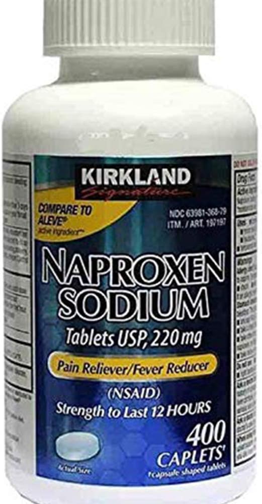 Naproxen Sodium by Kirkland Signature - 400 Caplets 220 Mg Non Prescription Strength - Compare to The Active Ingredient in Aleve (Pack of 2): Health & Personal Care