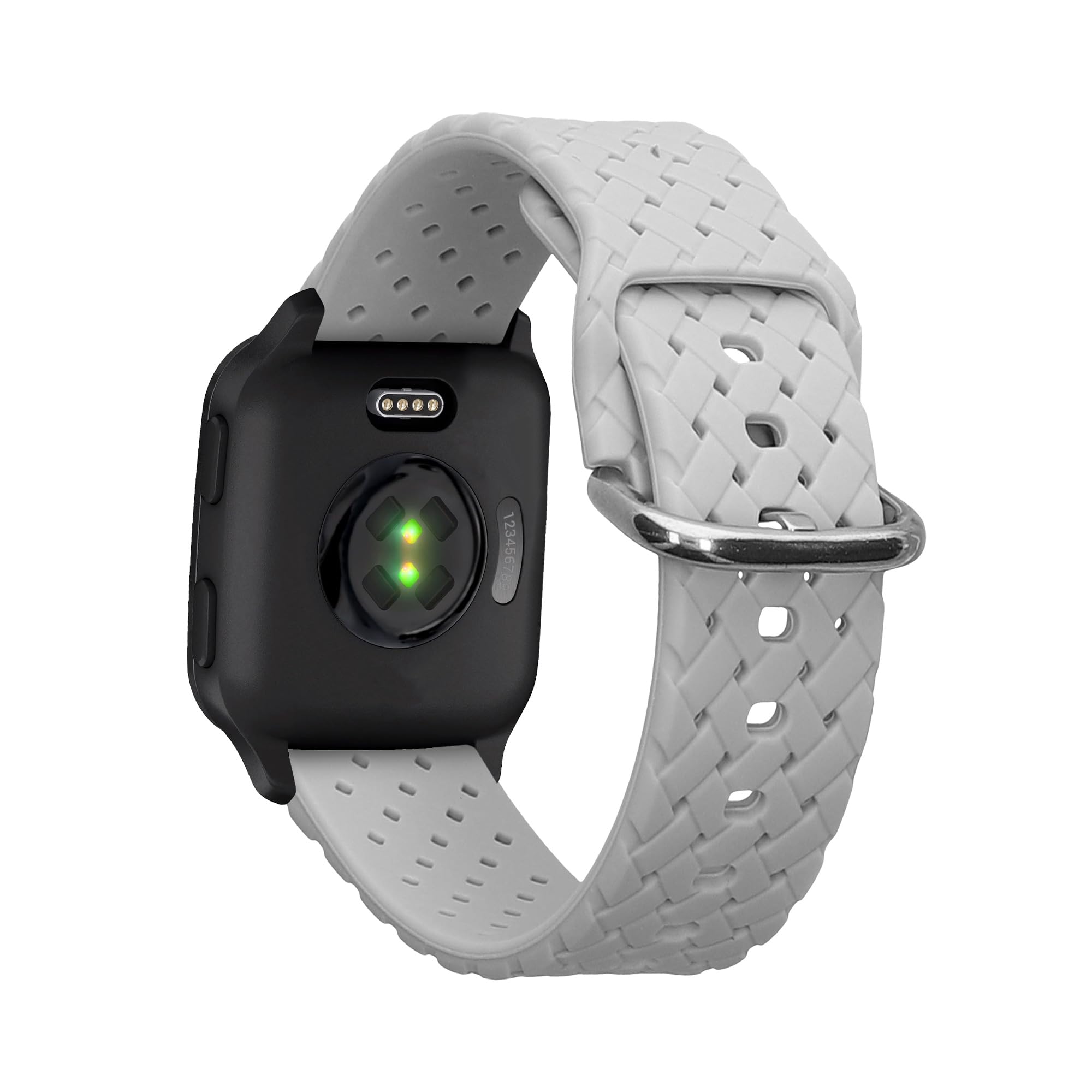 kwmobile Braided Silicone Strap Compatible with Garmin Venu Sq 2 Music/Sq 2 Strap - Replacement Watch Band - Grey