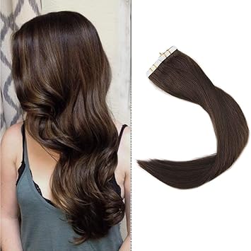 Amazon Com Full Shine Tape In Hair Extensions Short Human Hair