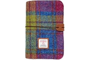 TAILORMAP Harris Tweed Refillable A6 Binder, Soft Wool Fabric Cover, 6 Ring Planner with 80 Pages, Handmade NotebookJournal for Daily Notes or Gift Use (Rainbow)