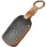 OFFCURVE Leather Key Cover Fits for Lexus Car Key Fob Cover Case Compatible with Lexus ES350 GS300 GS430 GS450h GS460 is F IS250 IS350 LS460 LX570 RX350 Smart Key Holder Car Accessories, Black