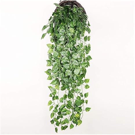 Amazon アイビーの葉大根海藻ブドウのフェイク花つる家の庭の壁党の装飾をぶら下げ90センチメートル人工グリーン植物 色 Green Radish 人工観葉植物 オンライン通販