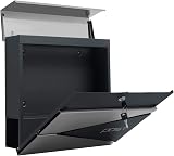 SONGMICS GMB51AS Wall Mounted Post Box with Newspaper Holder Charcoal view 7