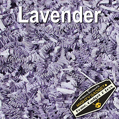 Mighty Gadget 1 LB Lavender Crinkle Cut Paper Shred Filler for Gift Wrapping & Basket Filling