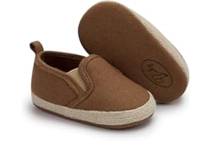 Meckior Infant Baby Girls Boys Canvas Shoes Soft Sole Toddler Slip On Newborn Crib Moccasins Casual Sneaker Austin Boy's Flat Lazy Loafers First Walkers Skate Shoe