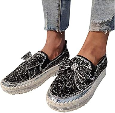 glitter slip on sneakers womens
