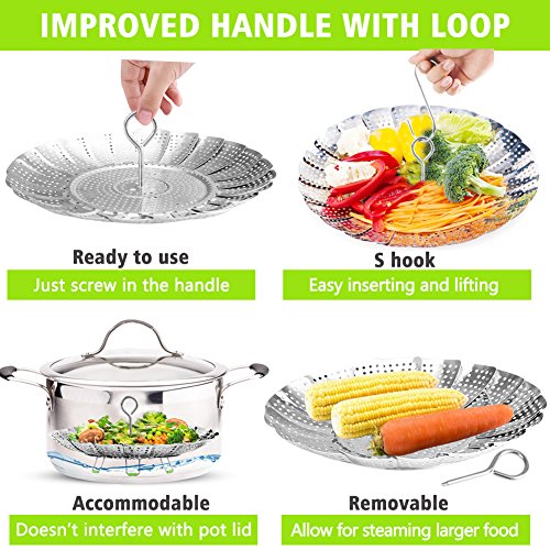 Vegetable Steamer Basket Stainless Steel Collapsible Steamer Insert for