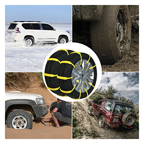 Diagtree 【Updated Version】 20pcs Update 3rd Snow Chains Anti Skid Tire Chains Adjustable Emergency Traction Aid for Vehicle Car Vans SUV Anti-Slip Chain Width 145-295mm/5.8-11.6'' (20 Pack)