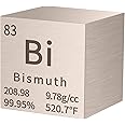 PFCKE Bismuth Metal Density Cube - Pure Metal High Density Element for Collections, Lab Experiments, Periodic Table, DIY Teacher Science Creative Gift (1 Inch)