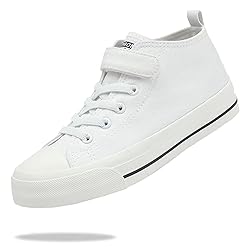 Fefoe Girls White Sneakers Boys Tennis Canvas Shoes