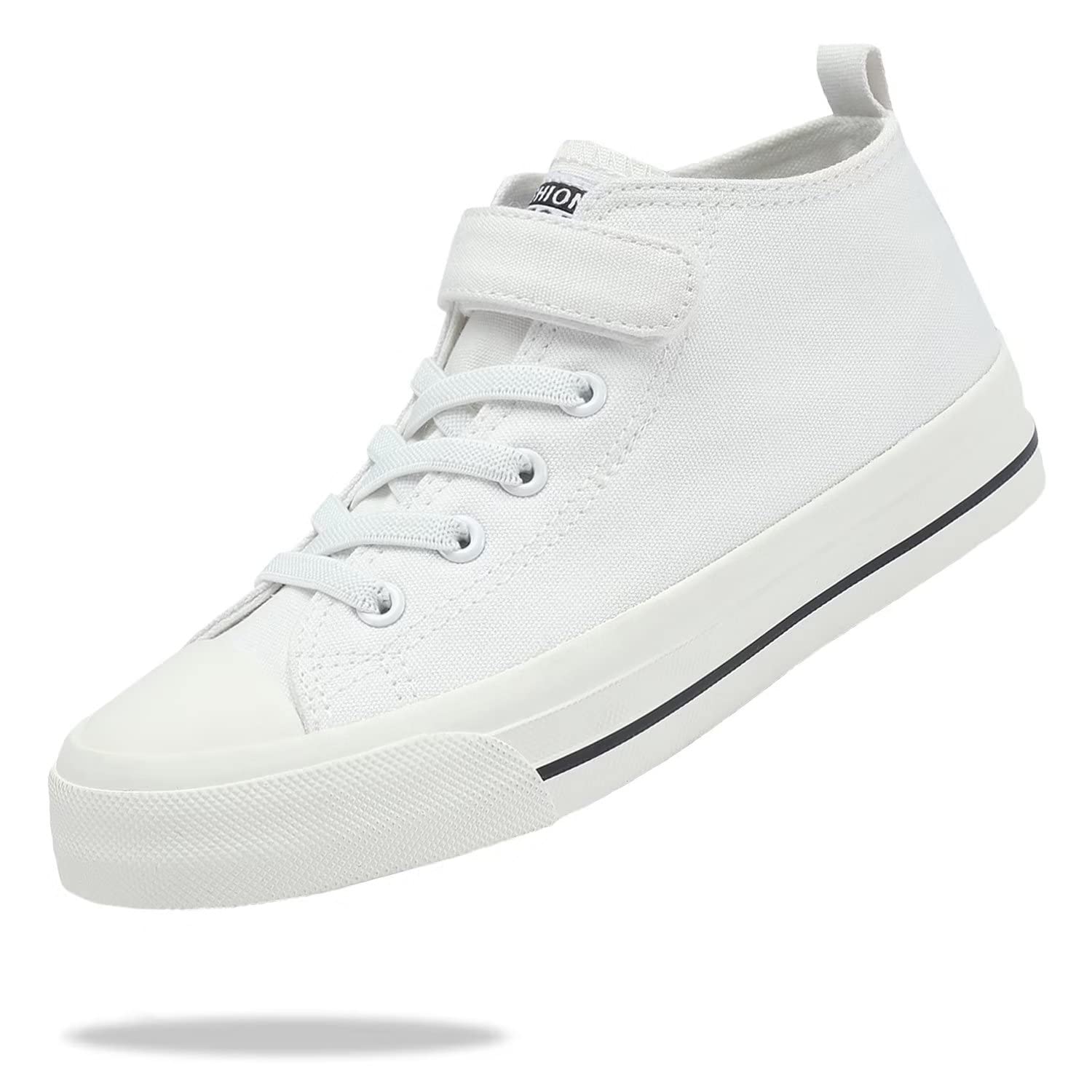 Fefoe Girls White Sneakers Boys Tennis Canvas Shoes