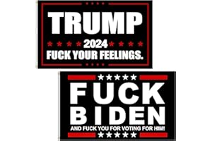 AZURTIS Trump 2024 Flag 3x5 Outdoor Fuck Biden Flag 2 Pack Premium Polyester Trump Flag and Double Stitched FJB Flag with 2 Brass Grommets for Outdoor Indoor Room Wall