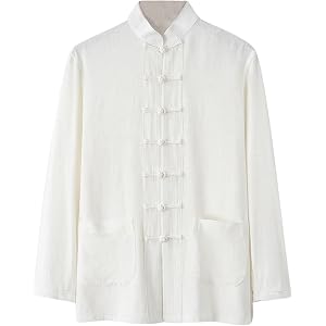 Traditional Chinese Tang Shirts Men Linen Long Sleeve Kung Fu Uniforms | Stand Collar Casual Vintage Baggy Comfortable Tops