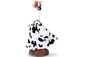Cutecrop Cow Goose Outfit Clothes for 23" High Cement or Plastic Goose Lawn Clothing Porch Garden Costume