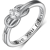 Feijiesi Mother Daughter Knot Ring for Women 925 Sterling Silver Mothers Rings Engraved I Love You Forever Mother Daughter Rings Jewelry Gift for Women Mothers Day Birthday Christmas