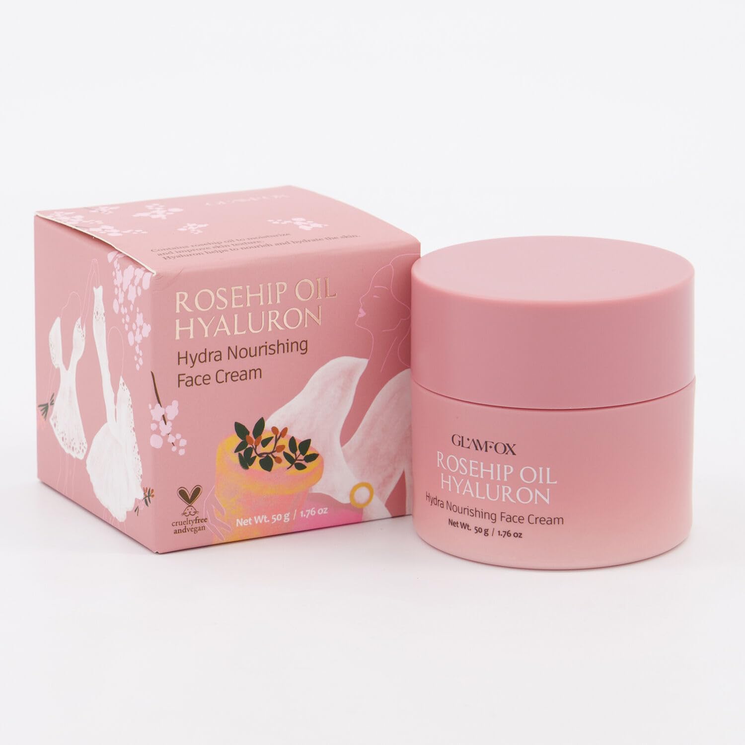 GLAMFOX Rosehip Oil Hyaluron Hydra Nourishing Face Cream | 50g | K-Beauty