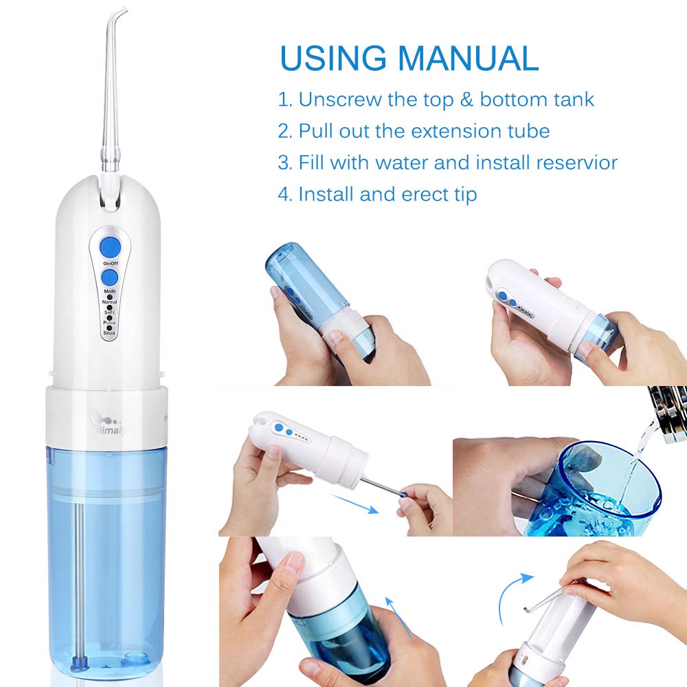 Himaly Cordless Water Flossers for Teeth Professional USB Rechargeable Dental Oral Irrigator Gum Flosser