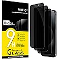 NEW'C 3 Pack Privacy for iPhone 15 Pro, iPhone 15 Screen Protector (6.1"), Enhanced 28-Degree Privacy Angle, Ultra Durable 9H Hardness, Bubble-Free