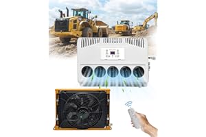 Treeligo 12V Truck Air Conditioner, 7500 BTU Fast Cooling Air Conditioner, 12 Volt Mini Split AC Unit for Semi Truck, Camper, RV, Harvesters, Construction Vehicles, Cranes, Tractor, Excavator, Pickup